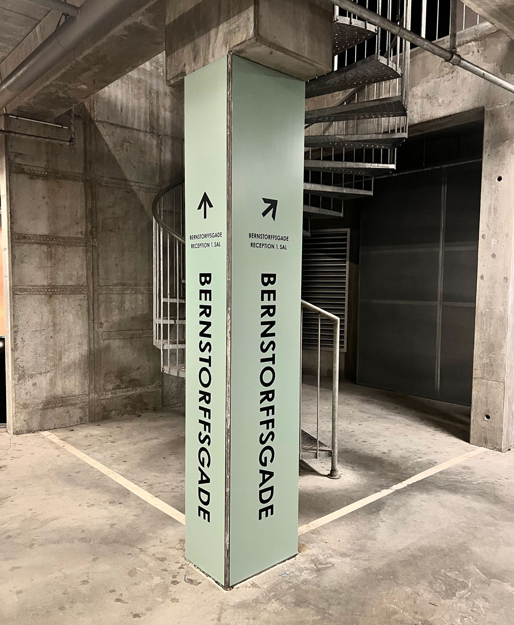 Danica Ejendomme wayfinding i p-kælder